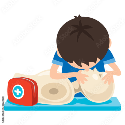 Cartoon Character Training First Aid