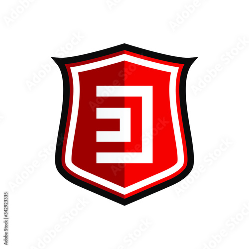 Initial Letter D with Shield Logo Design