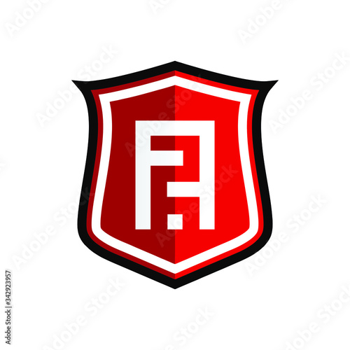 Initial Letter Rwith Shield Logo Design