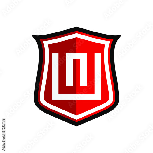 Initial Letter W with Shield Logo Design