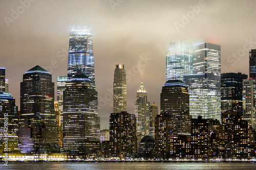 Fog rolling over New York City skyline