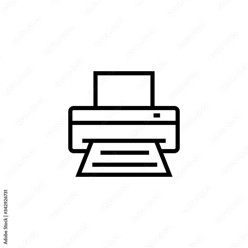 Printer icon vector design illustration in outline style design on white background