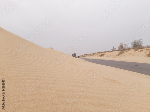 Sand dunes in desert on Algeria