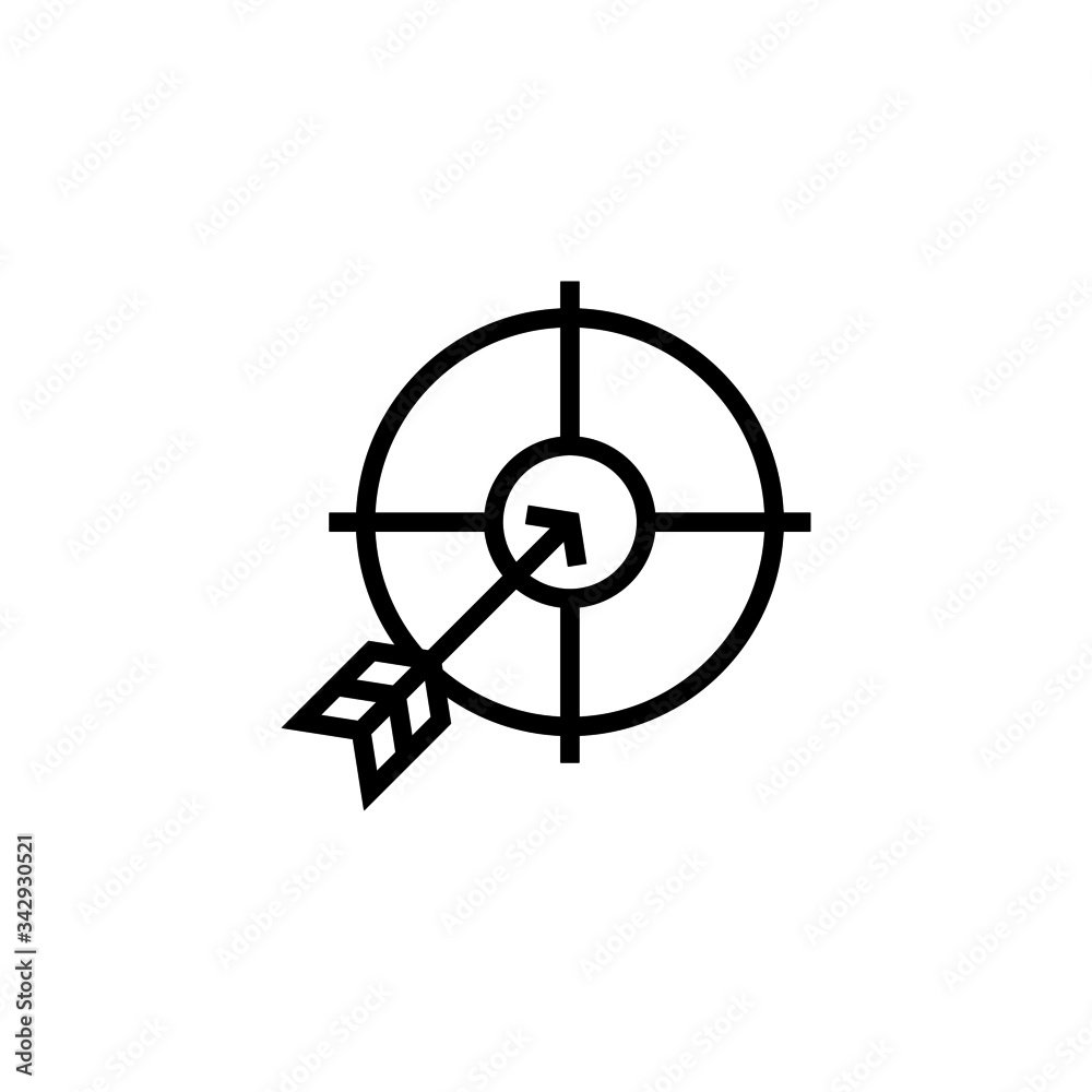Target with arrows in black flat design on white background vector illustration Target with arrows in black flat design on white background vector illustration