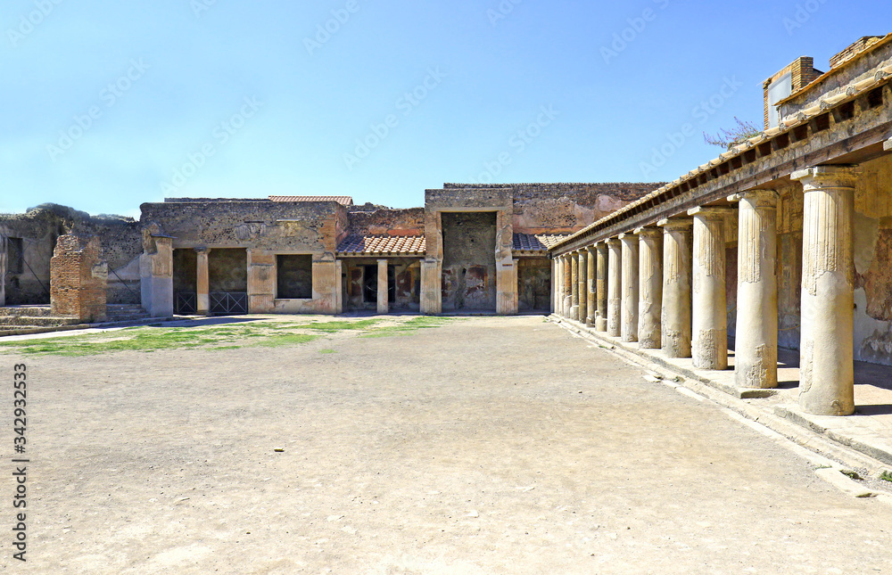 Ruins of ancient Pompeii Destroyed by volcano Vizuvius eruption, Pompei, Naples, Italy