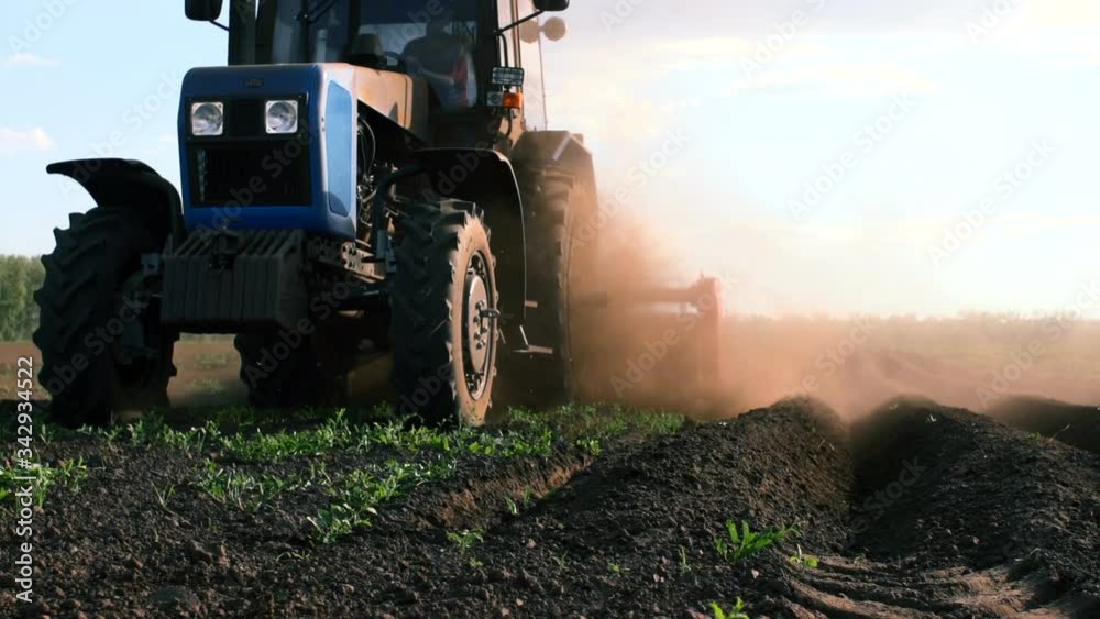 tractor in a field