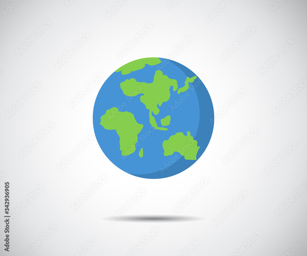Planet Earth icon. flat infographics globe design, vector illustration