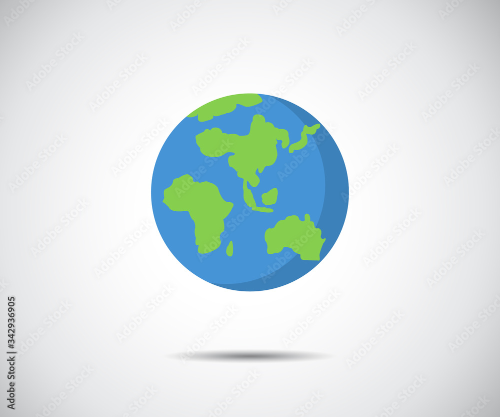 Planet Earth icon. flat infographics globe design, vector illustration Planet Earth icon. flat infographics globe design, vector illustration