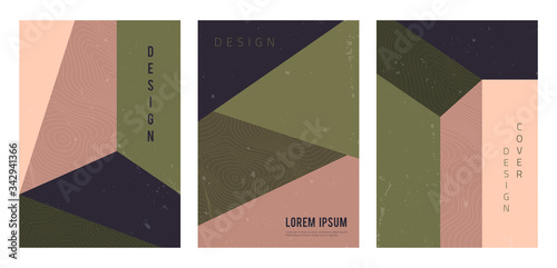 Vector set of abstract geometric covers. Modern architecture backgrounds with copy space for text. Creative pattern template. Trendy design for banner, social media stories, brochure, flyer, poster