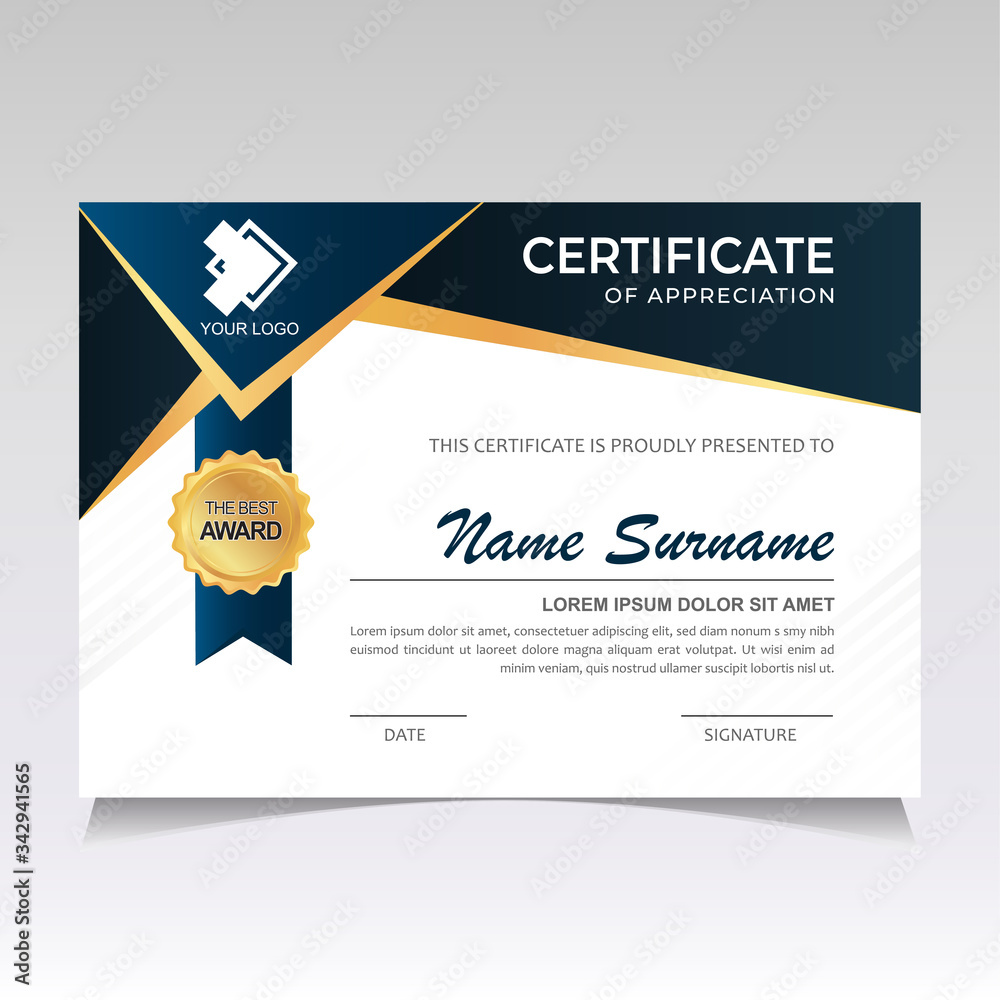 Obraz premium Modern and Stylish Certificate Template Design
