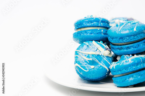 Home baked Blue Macarons. Home baking projects for lockdown 