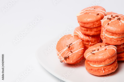Home baked Orange Macarons. Home baking projects for lockdown 