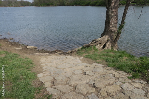 Old Rock Boat Ramp Into Lake