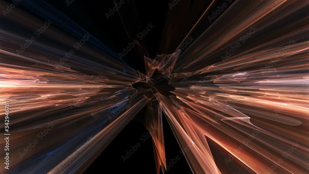 4K Abstract lights backgroud. Animation of glowing neon shapes. Dynamic futuristic wallpaper.