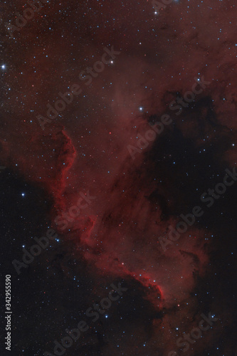 Nebulosa Nord America nella costellazione del Cigno particolare del Muro NGC 7000