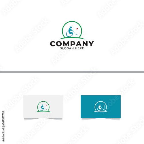 Tennis Disability  Logo Design Template