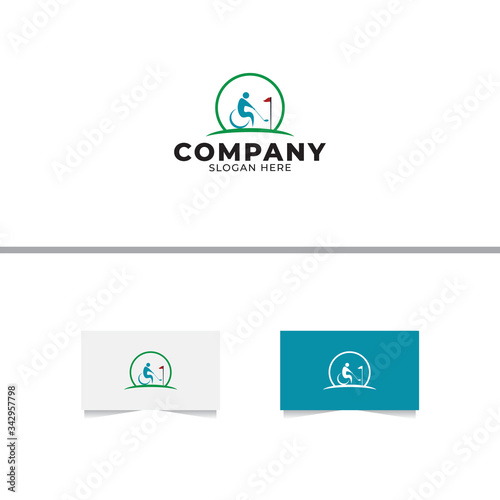 Tennis Disability Logo Design Template