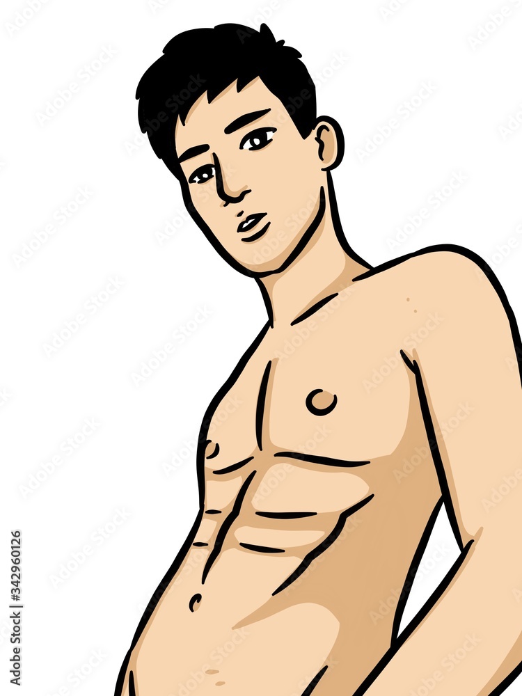 cartoon cute sexy man on white background cartoon cute sexy man on white background