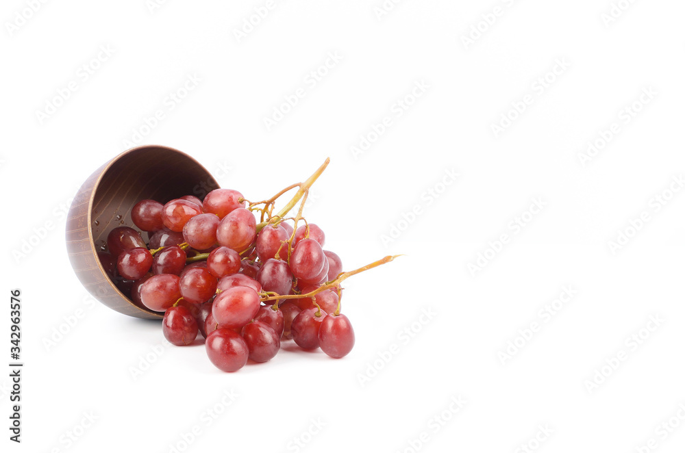 fresh red grapes isolated on white background. fresh red grapes isolated on white background.