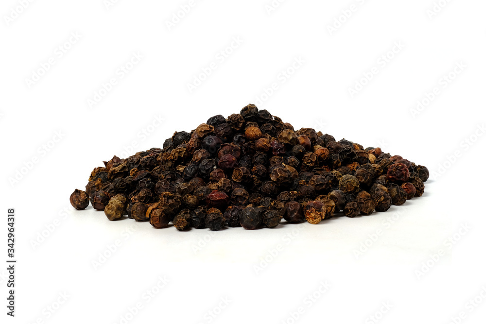 Black peppercorns isolated on white background Black peppercorns isolated on white background
