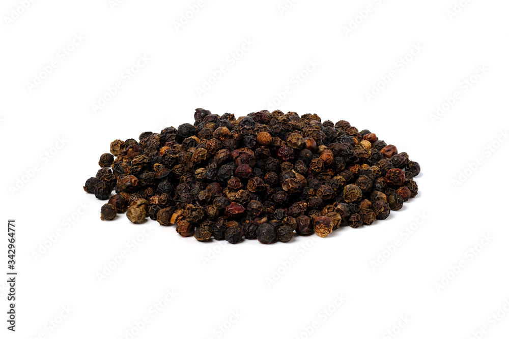 Black peppercorns isolated on white background Black peppercorns isolated on white background
