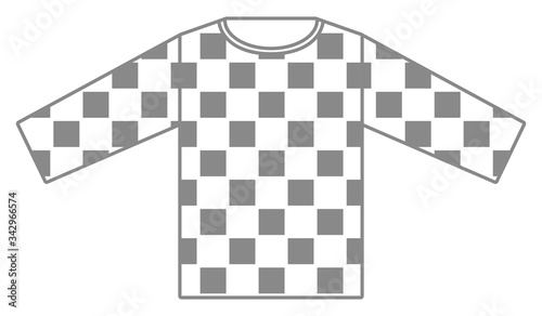 四角の柄のTシャツ