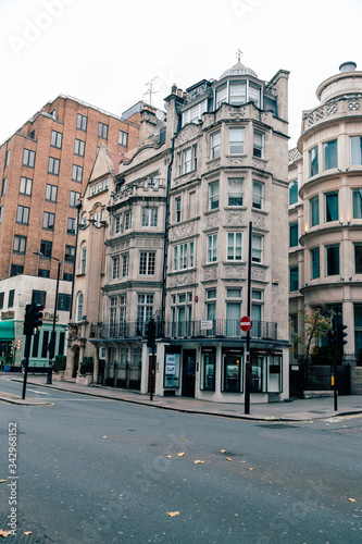 View on the London street architecture in the historical center of the city