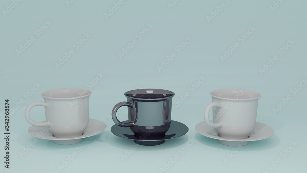 3d render illustration. White ceramic cup isolated on background. coffee and tea cup on disc. 3d render illustration. White ceramic cup isolated on background. coffee and tea cup on disc.