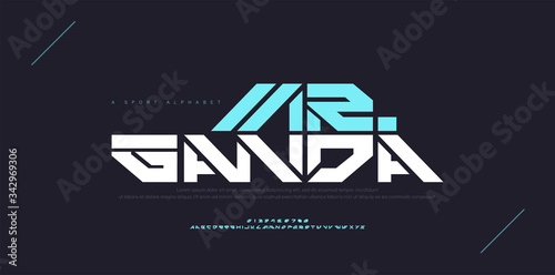 Abstract sport modern alphabet fonts. Typography technology electronic dance digital music future creative font. vector illustration