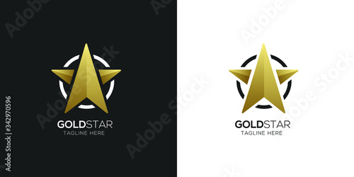 premium Luxury Gold Star logo designs template vector