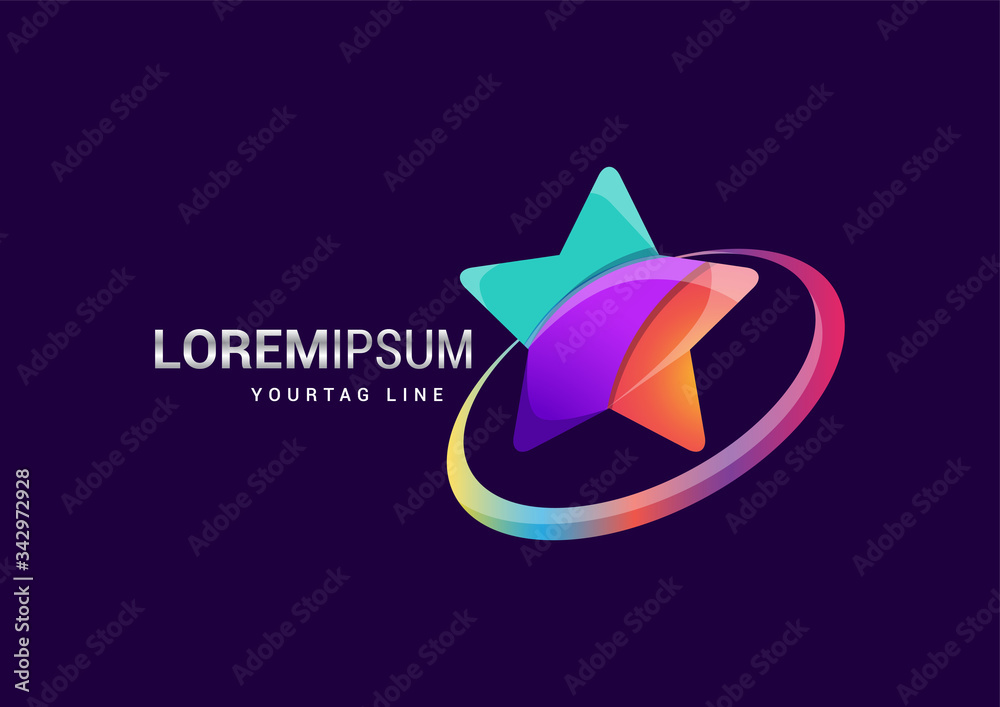 Stars Logo Design Template. Dream star logo. Emblem, Colorful, Creative Symbol, Icon Stars Logo Design Template. Dream star logo. Emblem, Colorful, Creative Symbol, Icon
