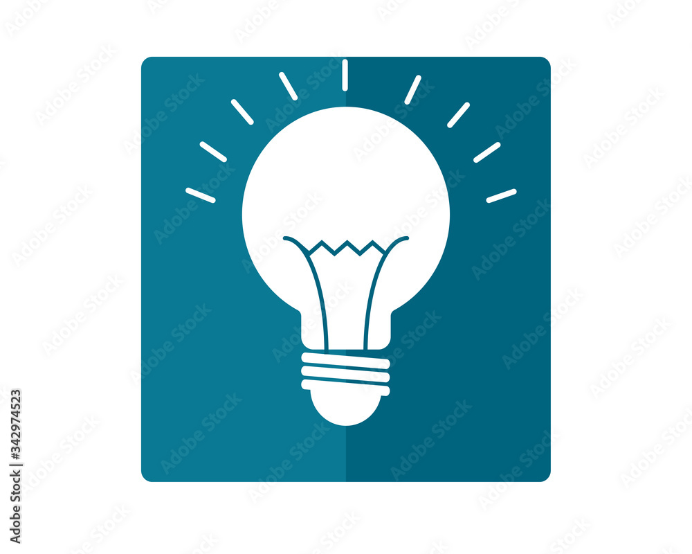 Light bulb with rays shine. Energy and idea symbol Light bulb with rays shine. Energy and idea symbol