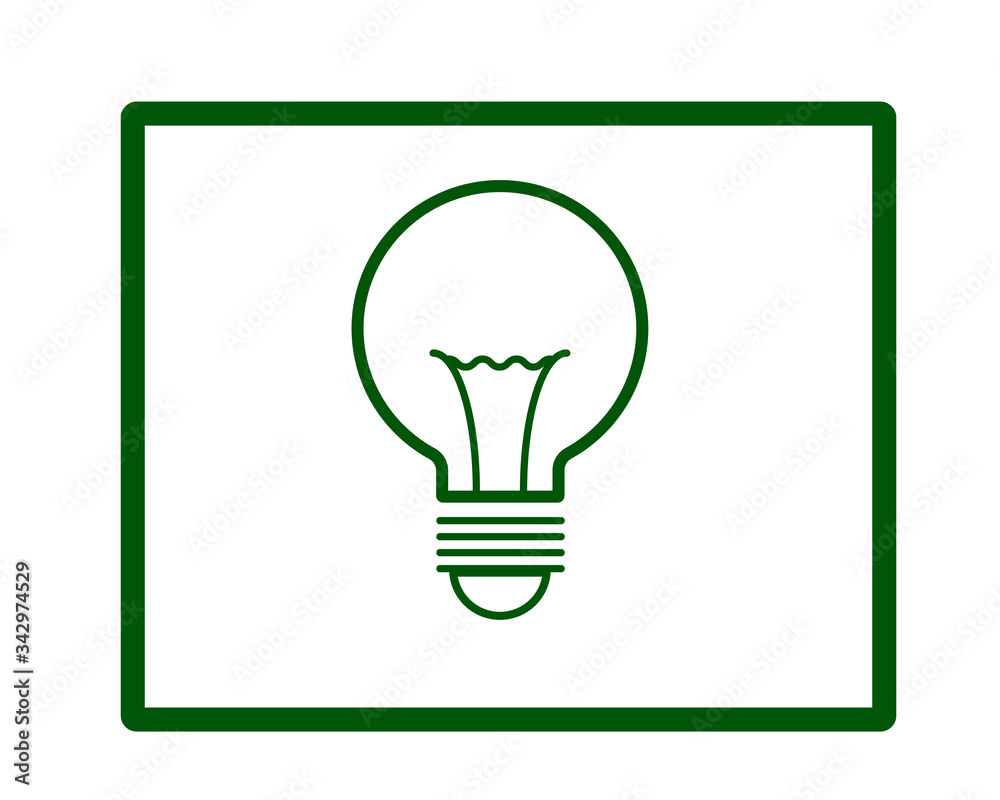 Light bulb with rays shine. Energy and idea symbol Light bulb with rays shine. Energy and idea symbol
