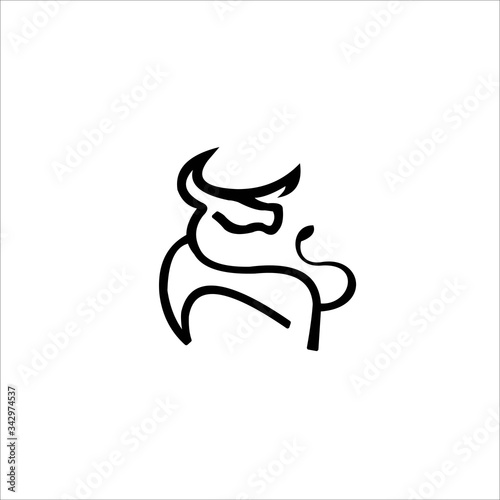  Bull logo design vector image , logo bull design icon vector image , logo bull abstract 