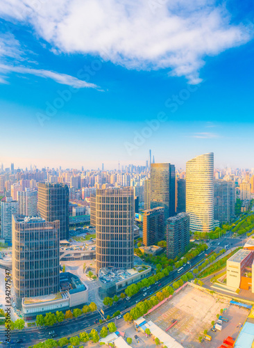 Cityscape of Huangpu District, Shanghai, China © Weiming