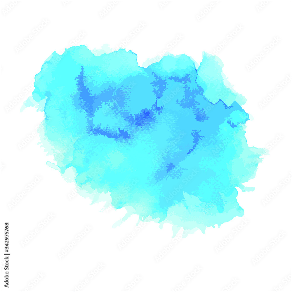 blue splash of paint watercolor on paper.Vector Eps10
