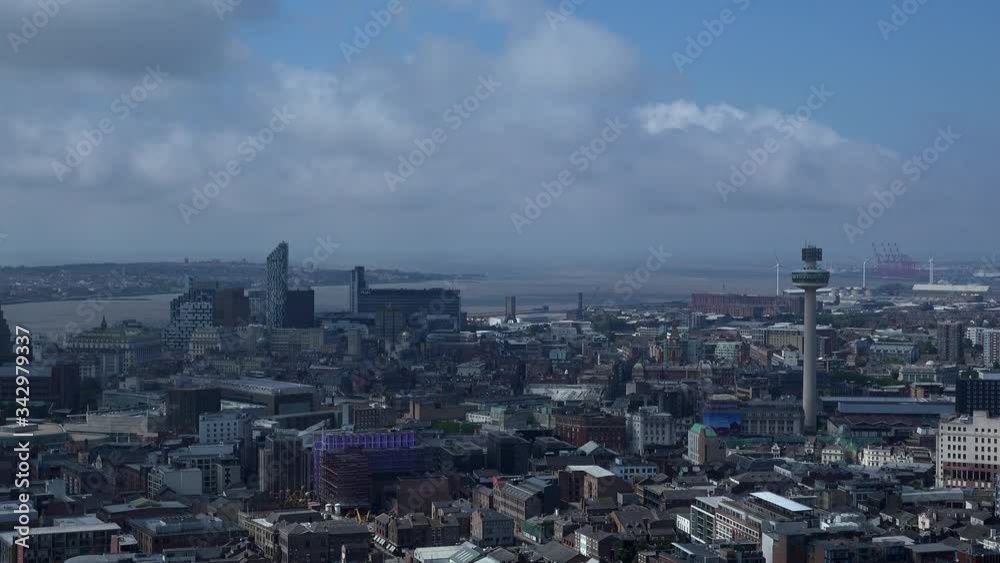 Aerial view of Liverpool city England UK Aerial view of Liverpool city England UK