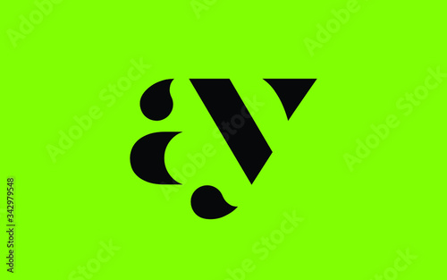 ay or ya and a, y Lowercase Letter Initial Logo Design, Vector Template