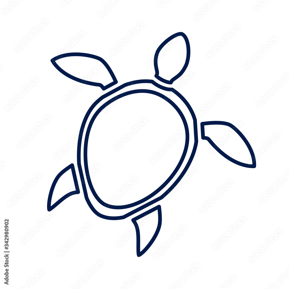 illustration with sea turtle icon in linear style on white background. modern abstract design illustration with sea turtle icon in linear style on white background. modern abstract design