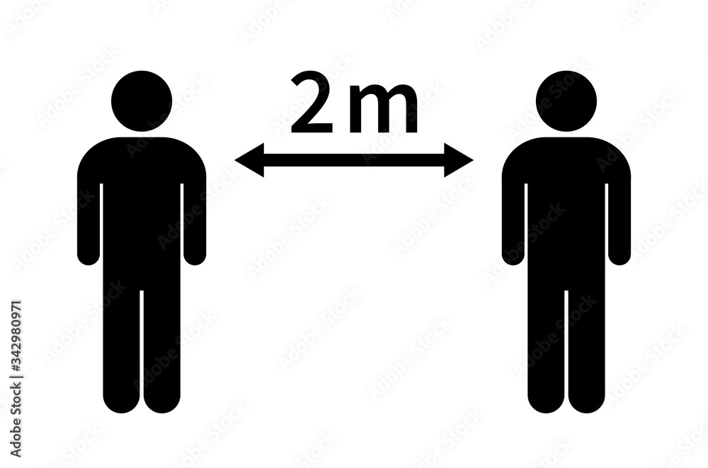 Social distancing icon. Keep the 2 meter distance. Avoid crowds. Coronovirus epidemic protective. Vector illustration Social distancing icon. Keep the 2 meter distance. Avoid crowds. Coronovirus epidemic protective. Vector illustration