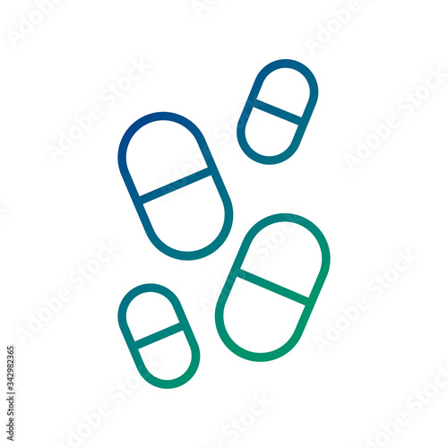 capsules drugs line style icon