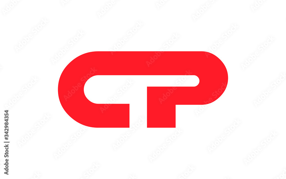 Fototapeta premium CP or PC and C, P Uppercase Letter Initial Logo Design, Vector Template