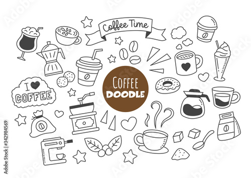 coffee kawaii doodle