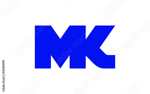 MK or KM and M, K Uppercase Letter Initial Logo Design, Vector Template
