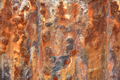 Close up rusty steel wall, rusty backround