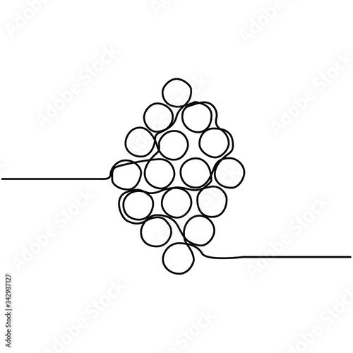 one continuous line drawing many ball