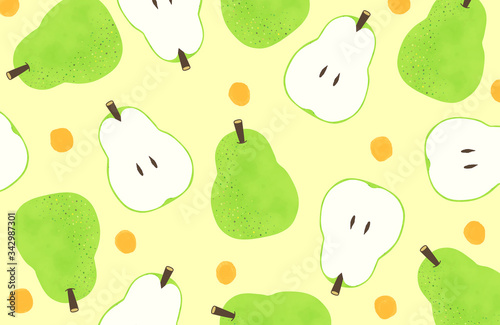 洋梨 pear 壁紙 黄色 パターン 素材