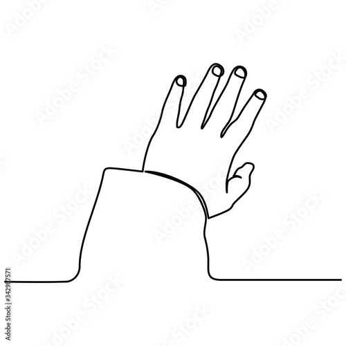 one continuous line drawing left hand