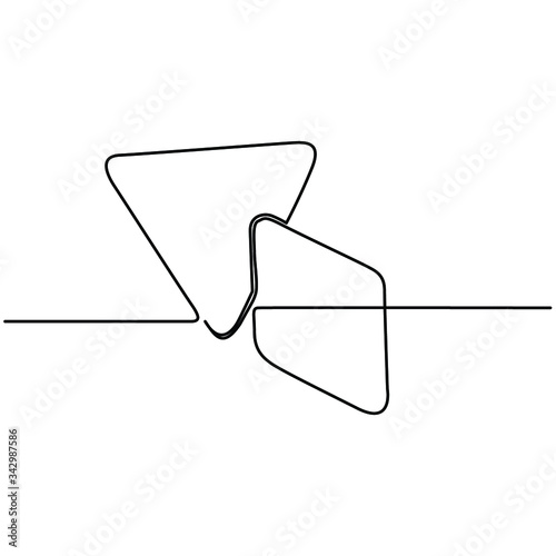 one continuous line drawing double traingle