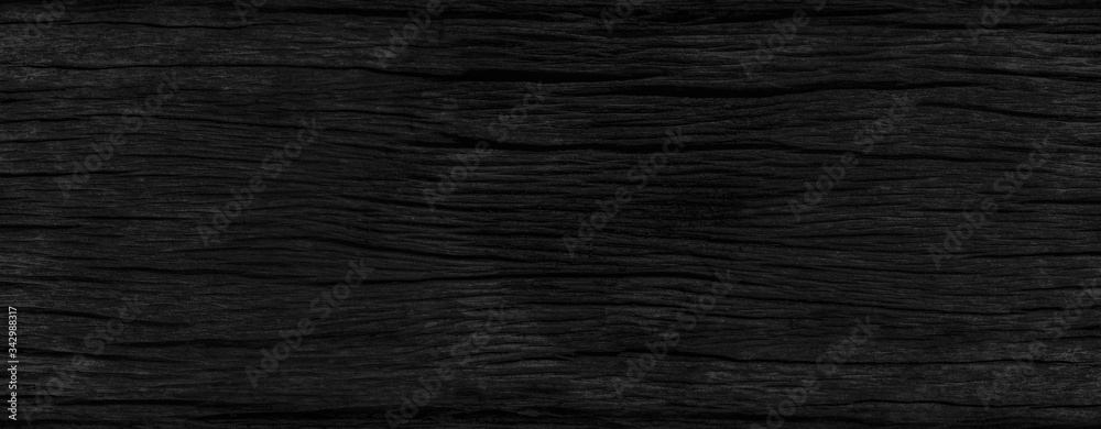 Naklejka premium Wood Dark background, Wooden pattern black wall, abstract plank board for design